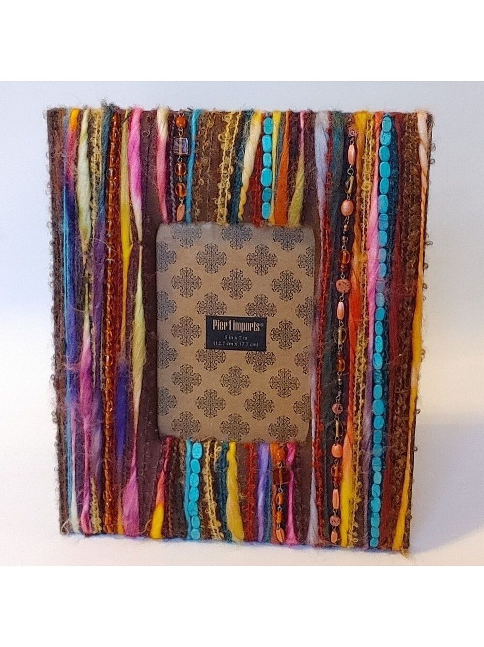 Lovely Bohemian Multicolour Textured Picture Frame BNWOT 5 x 7"
